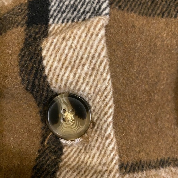 NWOT EditHer Flannel Brown Plaid Button-Up cropped Jacket XL Cotton blend New. - Picture 5 of 11